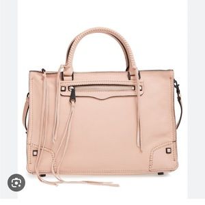 Rebecca Minkoff Regan satchel bag beige pink genuine leather